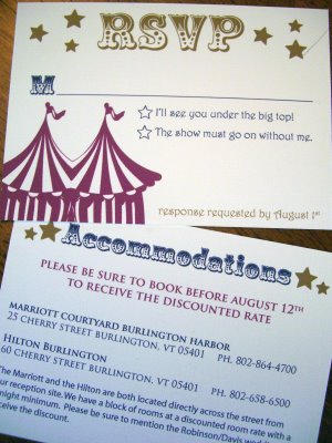 RSVPs circus invitations