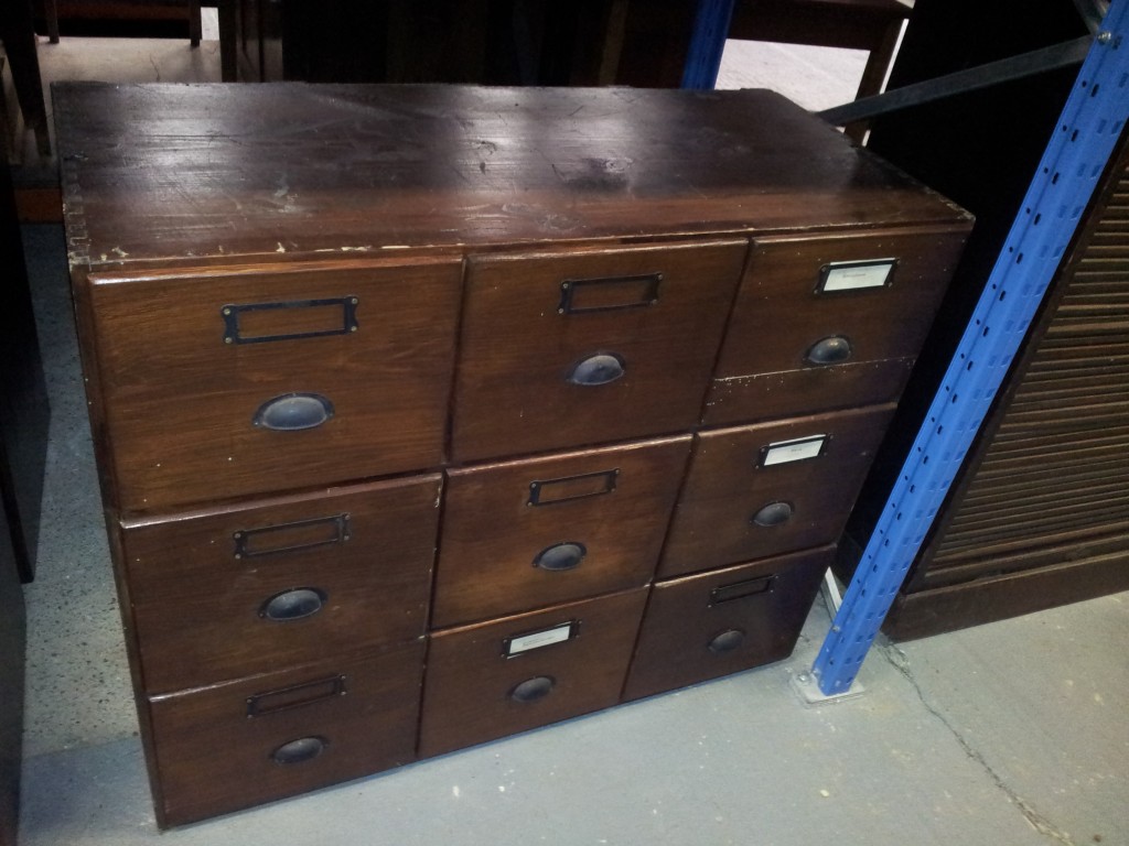 Vintage Furniture Rentals old wooden filing cabinets