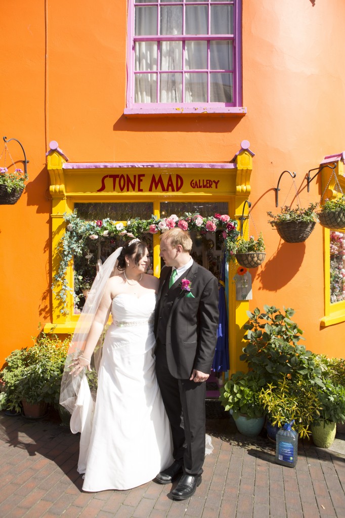 colorful destination wedding to Ireland seaside wedding