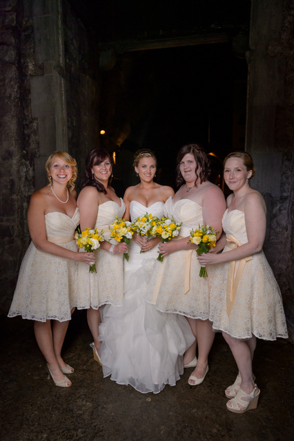 Yellow bridesmaids dresses 