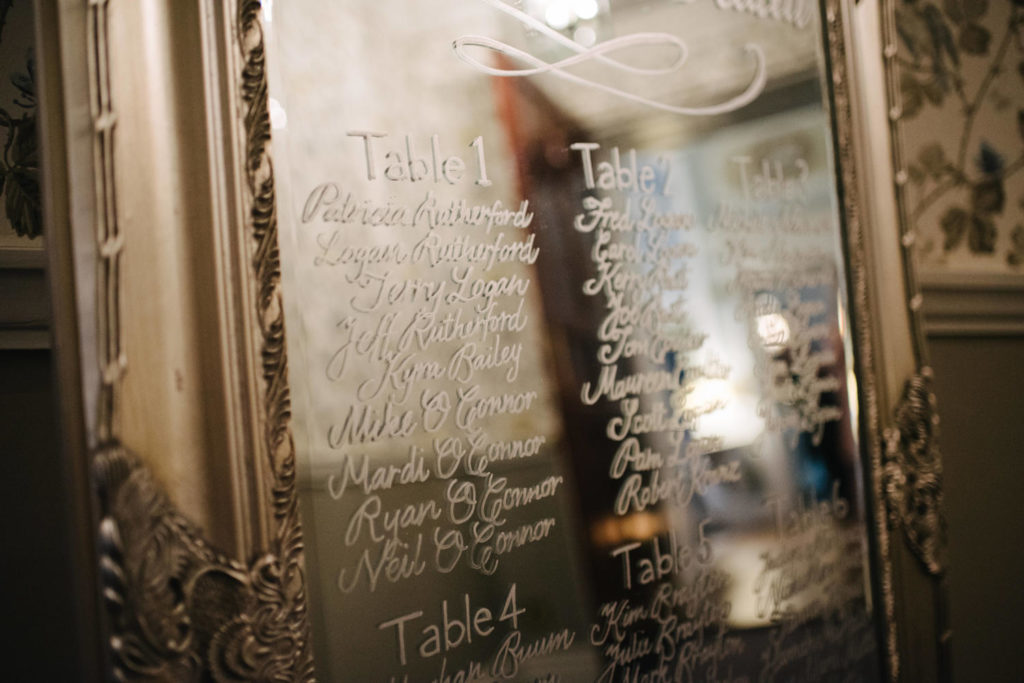 mirror wedding table plan