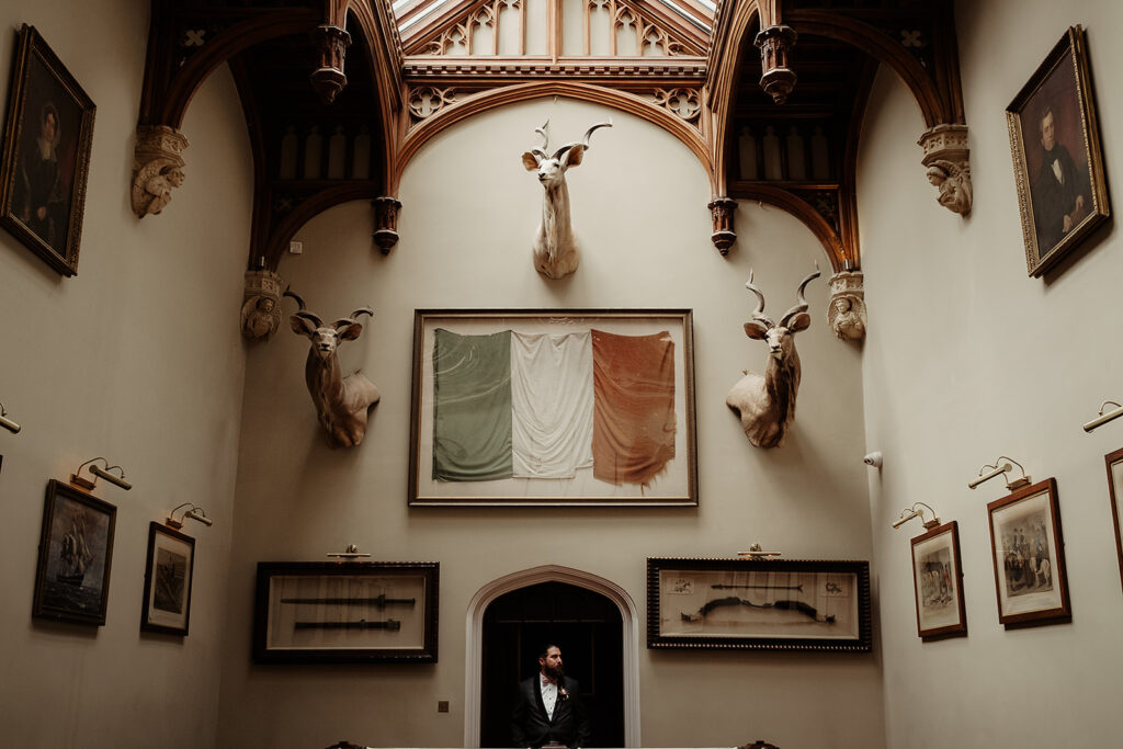 the irish flag at markree castle on the wall