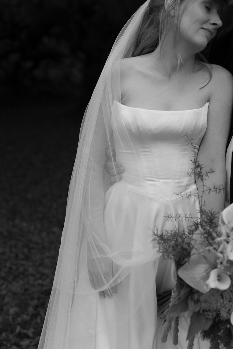 bride black and white photo